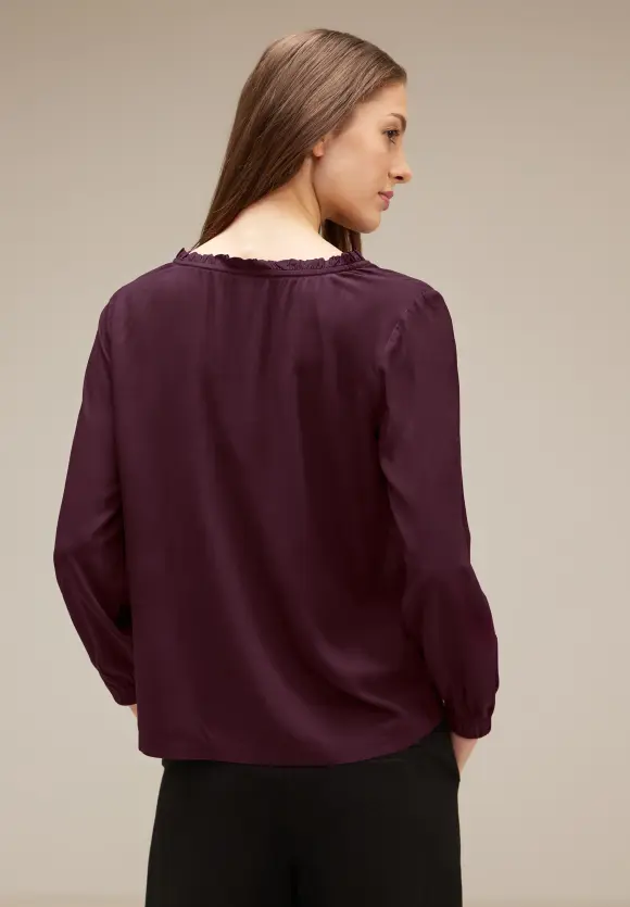 Street One Unifarbene Bluse mit Rüschen