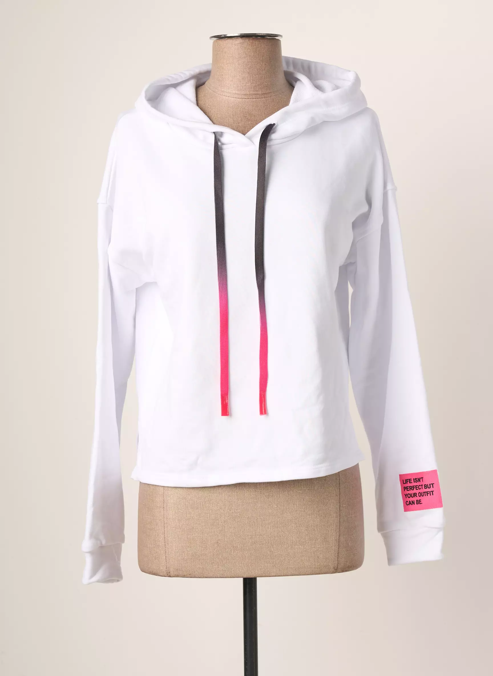 Minette Sweat Capuche Femme couleur blanc