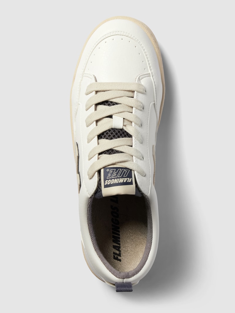 Sneaker mit Label-Details Modell 'Roland' in offwhite