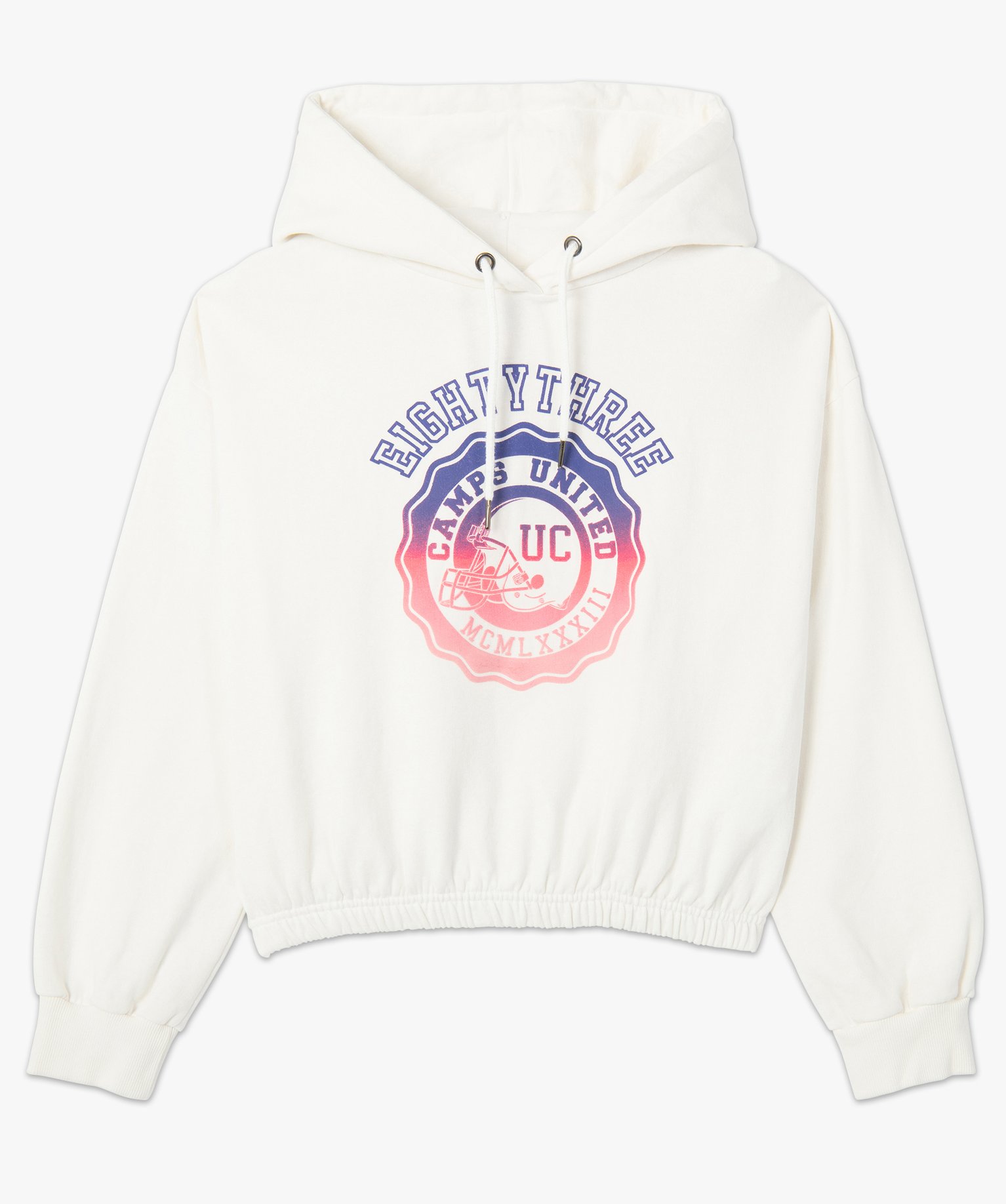 Sweat femme court à capuche – Camps United ecru | GEMO