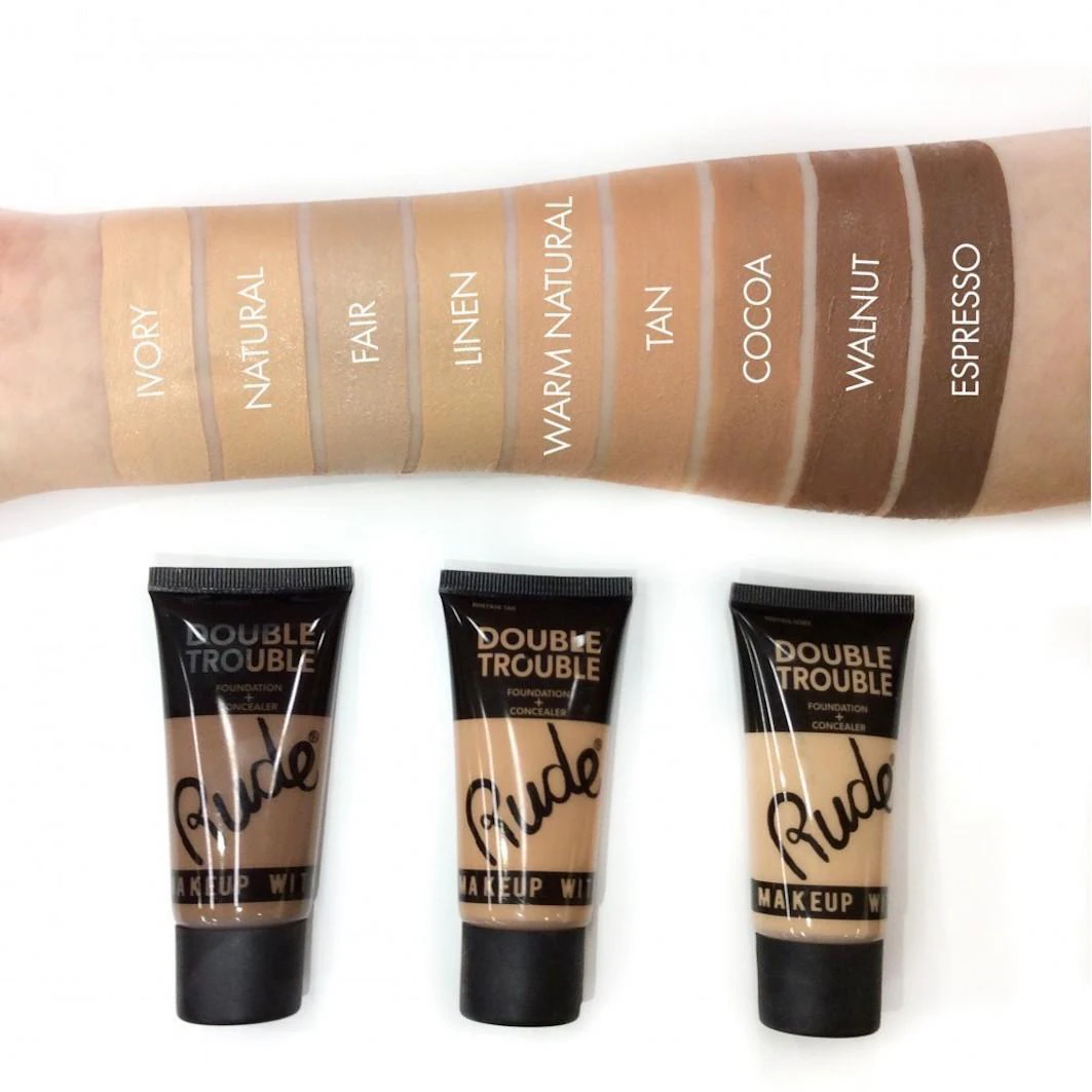 Rude Cosmetics RUDE DOUBLE TROUBLE Podloga + Korektor - Prirodna