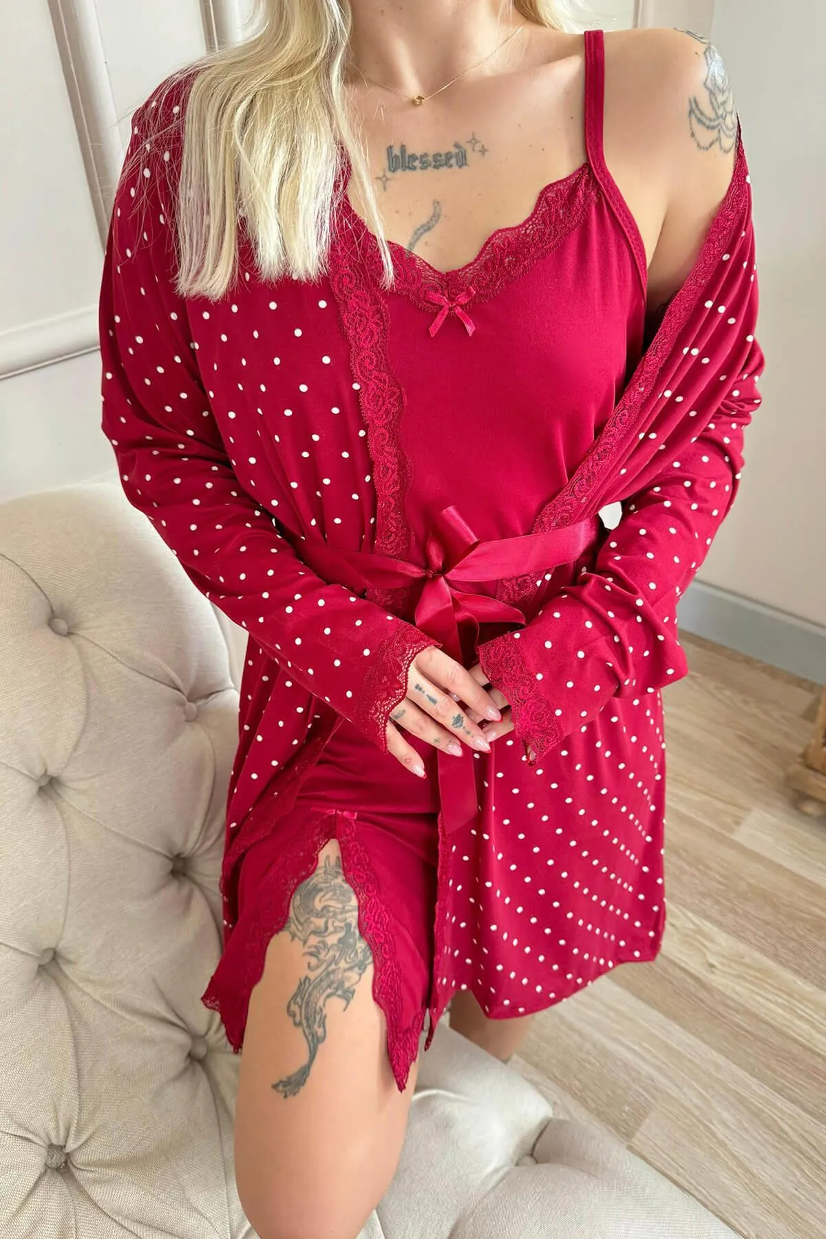 Pijamaevi  Pyjama set - Bordeaux - Muster