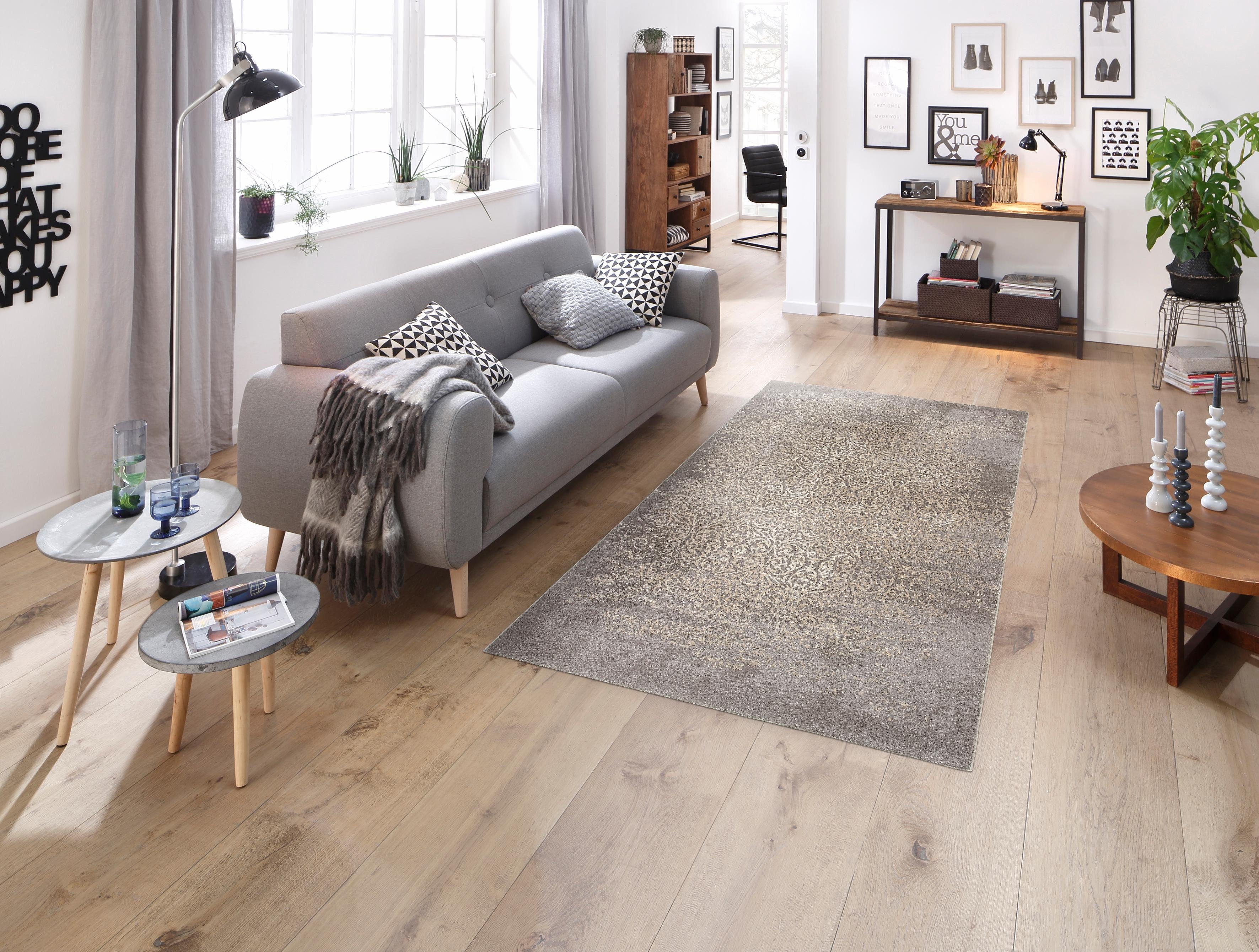Teppich Gayla, merinos, rechteckig, Höhe: 12 mm, Vintage Design, Hoch-Tief-Effekt, Wohnzimmer