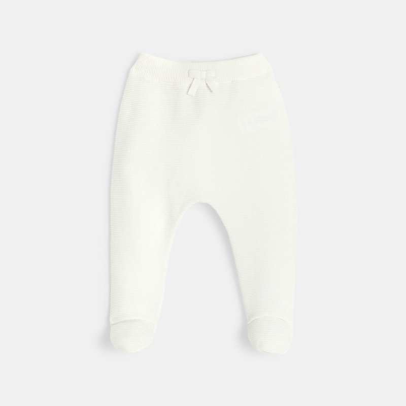 Legging tricot côtelé blanc naissance