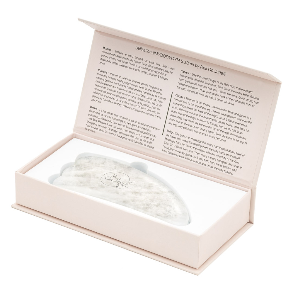 roll on jade Gua sha body slim quartz cristal Gua sha