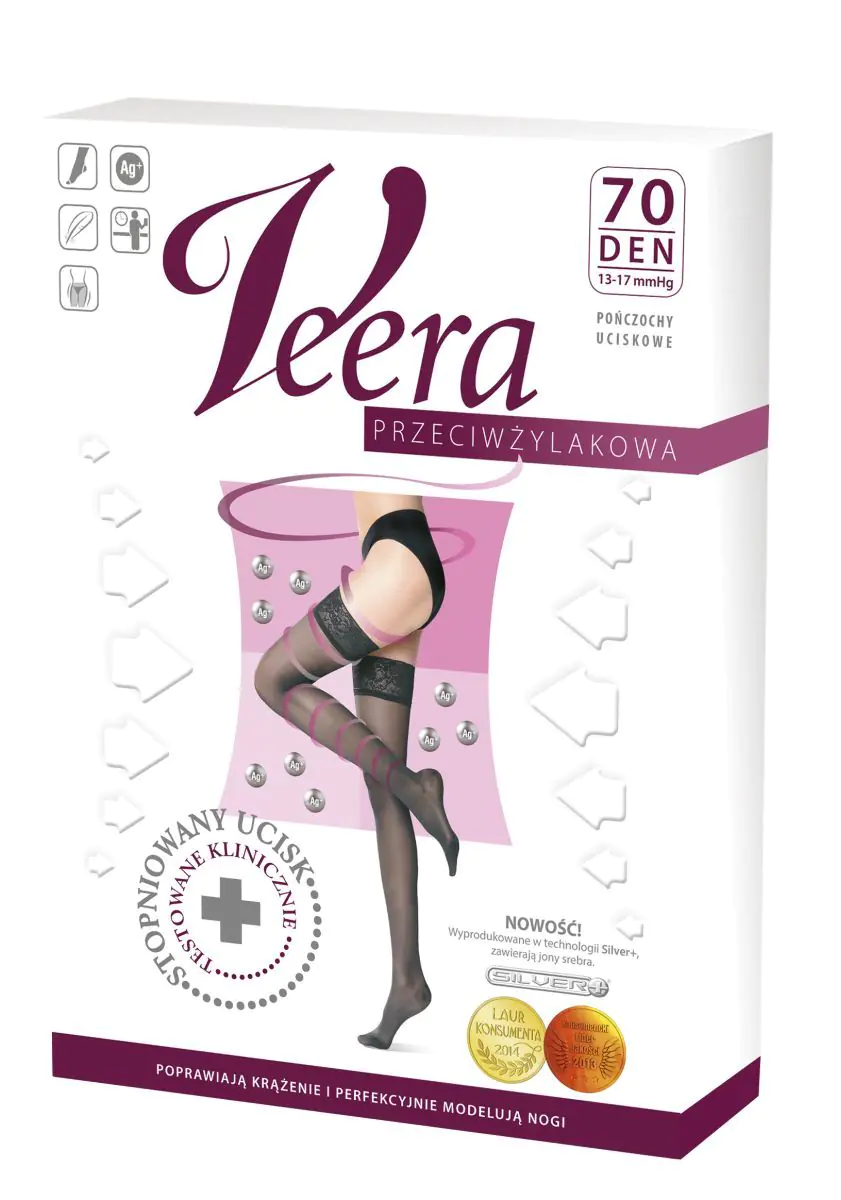 Veera antivarikozne čarape 70 DEN, boja oraha, veličina 5