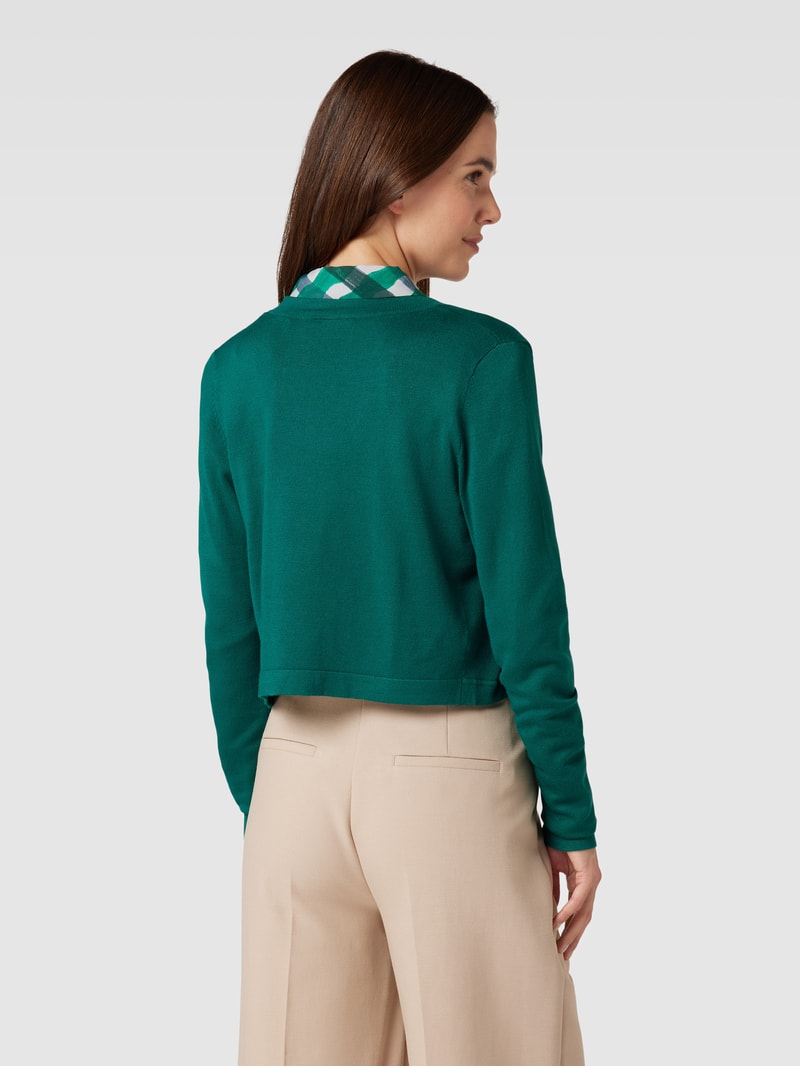Bolero in unifarbenem Design Modell 'ASTRID' in dunkelgrün