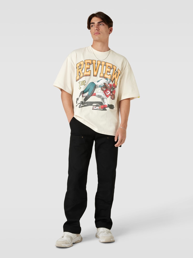 T-Shirt mit Motiv-Print in ecru