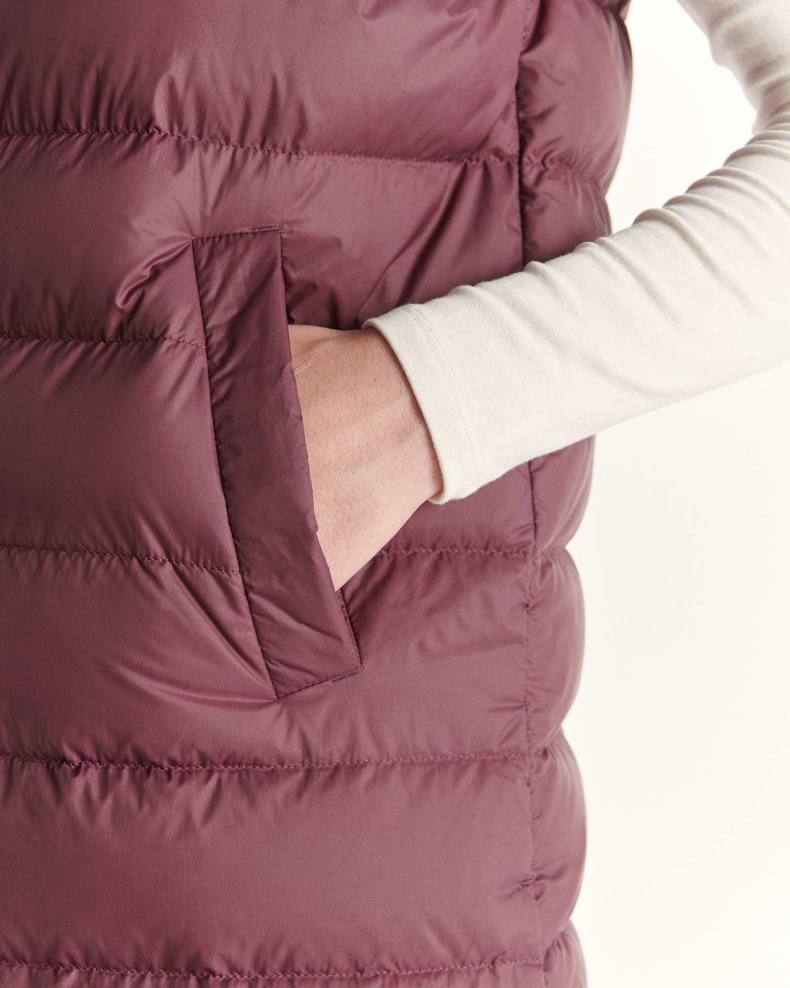 Doudoune longue droite à capuche Aubergine Lola