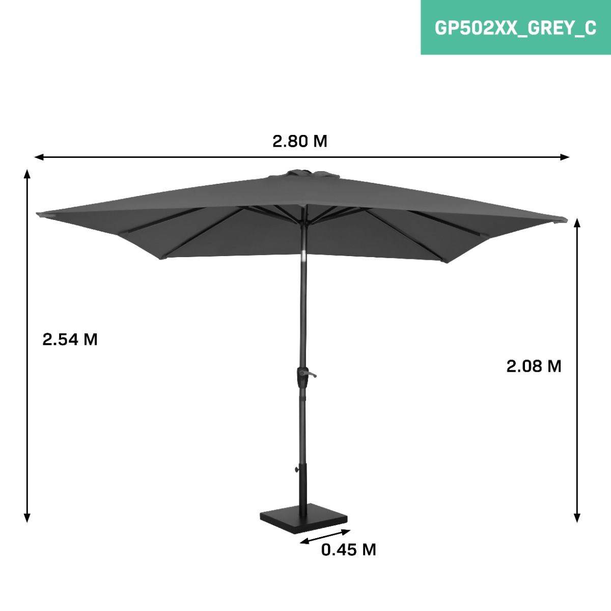 VONROC Rosolina 280 Premium Sonnenschirm mit Fuß