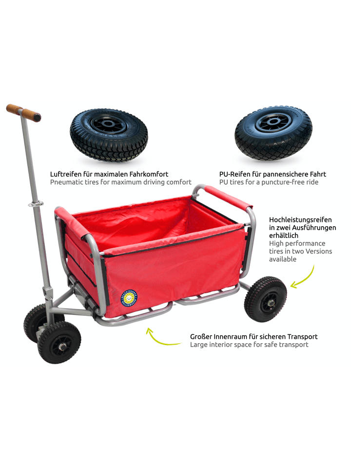 Beachtrekker Beachtrekker LiFe faltbarer Bollerwagen   Bremse, klappbarer Handwagen (Rot) günstig kaufen onesize