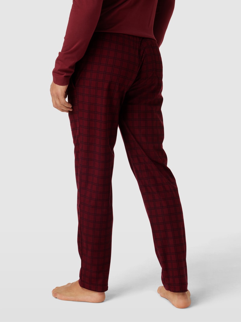 Pyjama-Hose mit Karomuster in dunkelrot