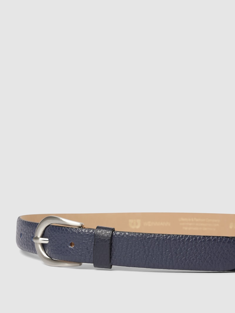 Gürtel aus Leder mit Dornschließe Modell 'Adria' in marineblau