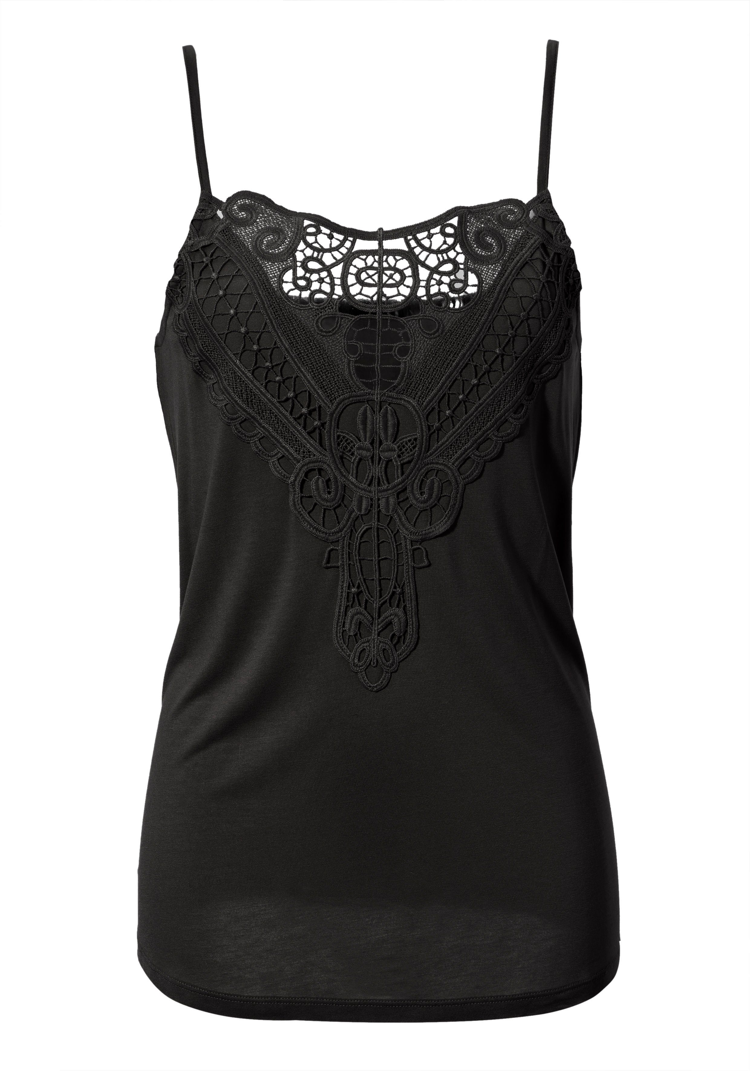 Aniston CASUAL Spitzentop mit verstellbaren Spaghetti-Trägern