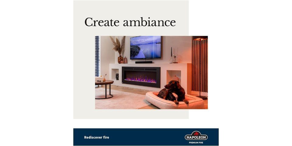 Napoleon Elektrokamin Allure Phantom 60 Wandkamin 152cm Elektrischer Kamin mit Fernbedienung, 950 und 2.000 Watt,orange, blau und Multi-Color