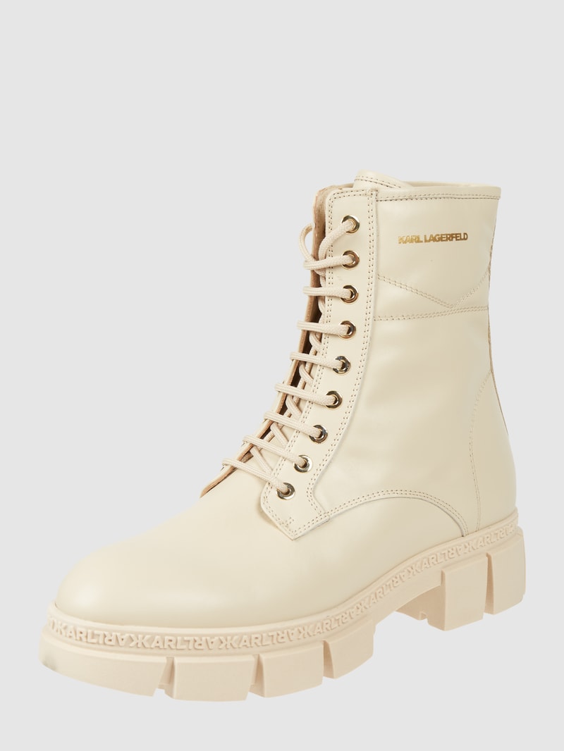 Boots mit Logo-Details Modell 'Aria' in beige