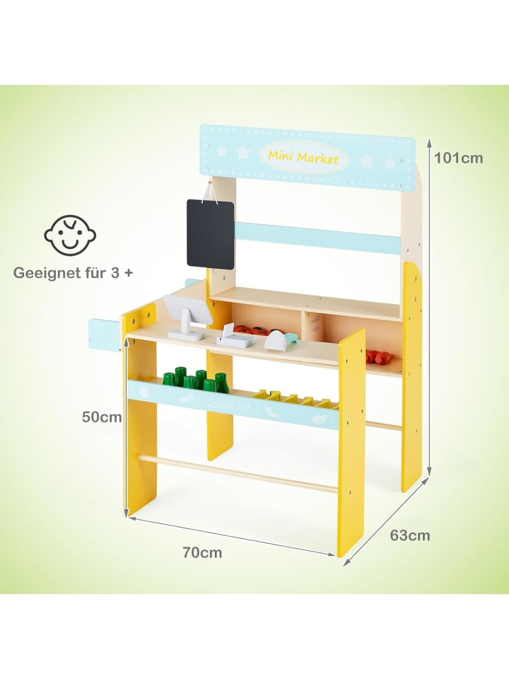 COSTWAY Kaufladen ab 3 Jahren in Blau günstig kaufen 70 cm