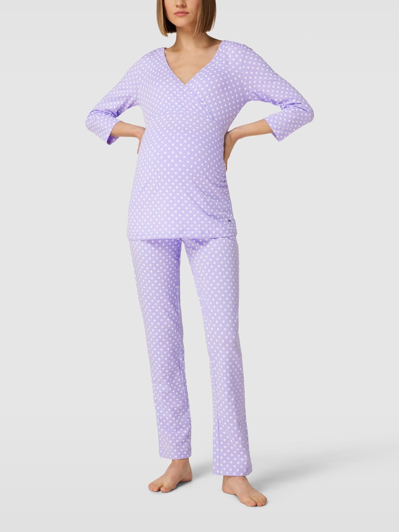 Umstands-Pyjama mit 3/4-Arm und Stillfunktion in lila