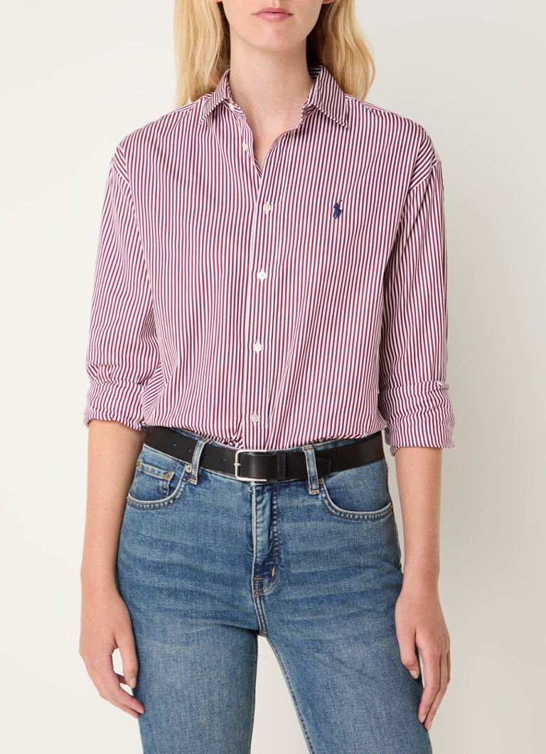 Ralph Lauren blouse with stripe print and logo embroidery