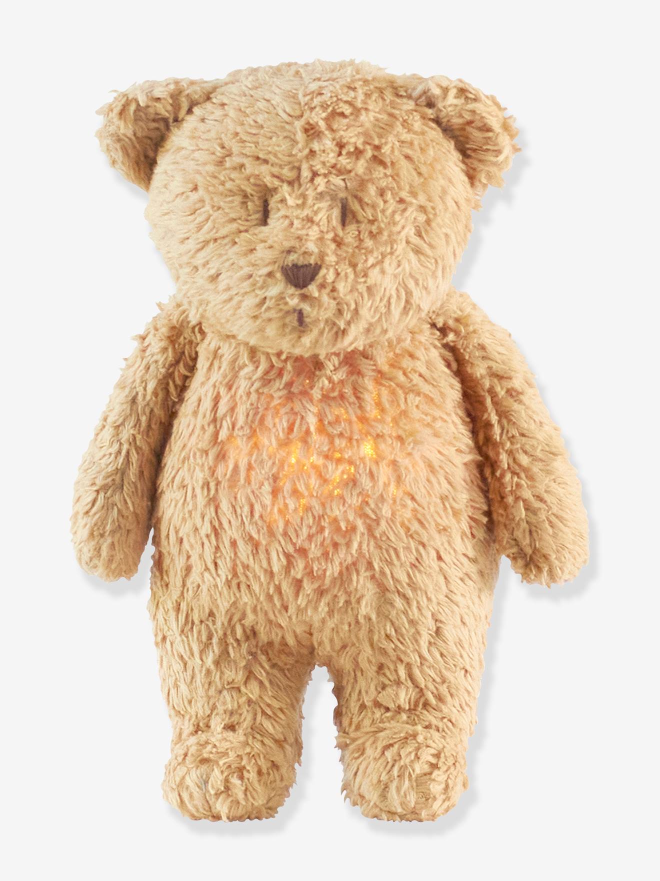Veilleuse peluche MOONIE Ourson en coton bio* moutarde