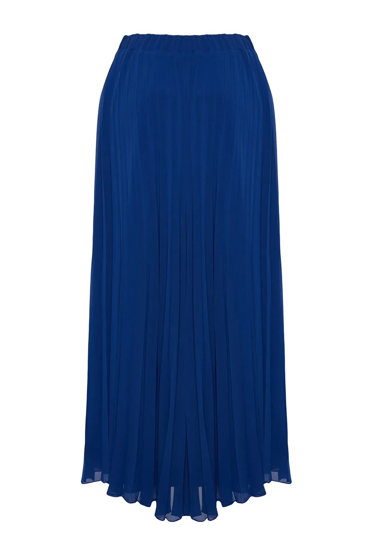 Trendyol Modest  Marineblauer plissierter Chiffonrock mit elastischer Taille und Futter TCTSS23EE00019