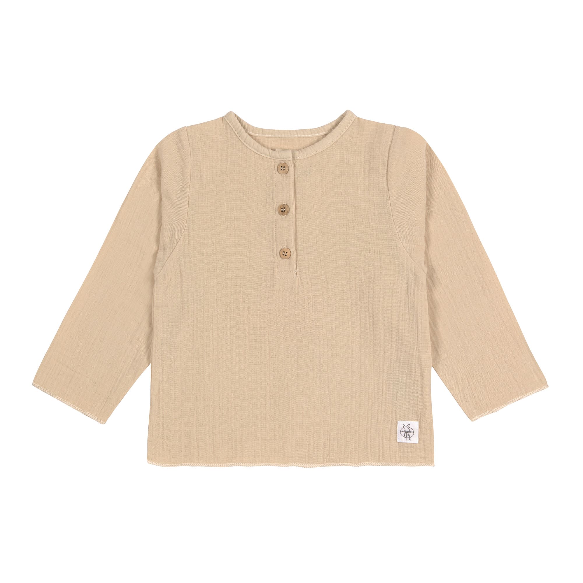 Baby Langarmshirt - Bio Baumwolle, Nature, Beige