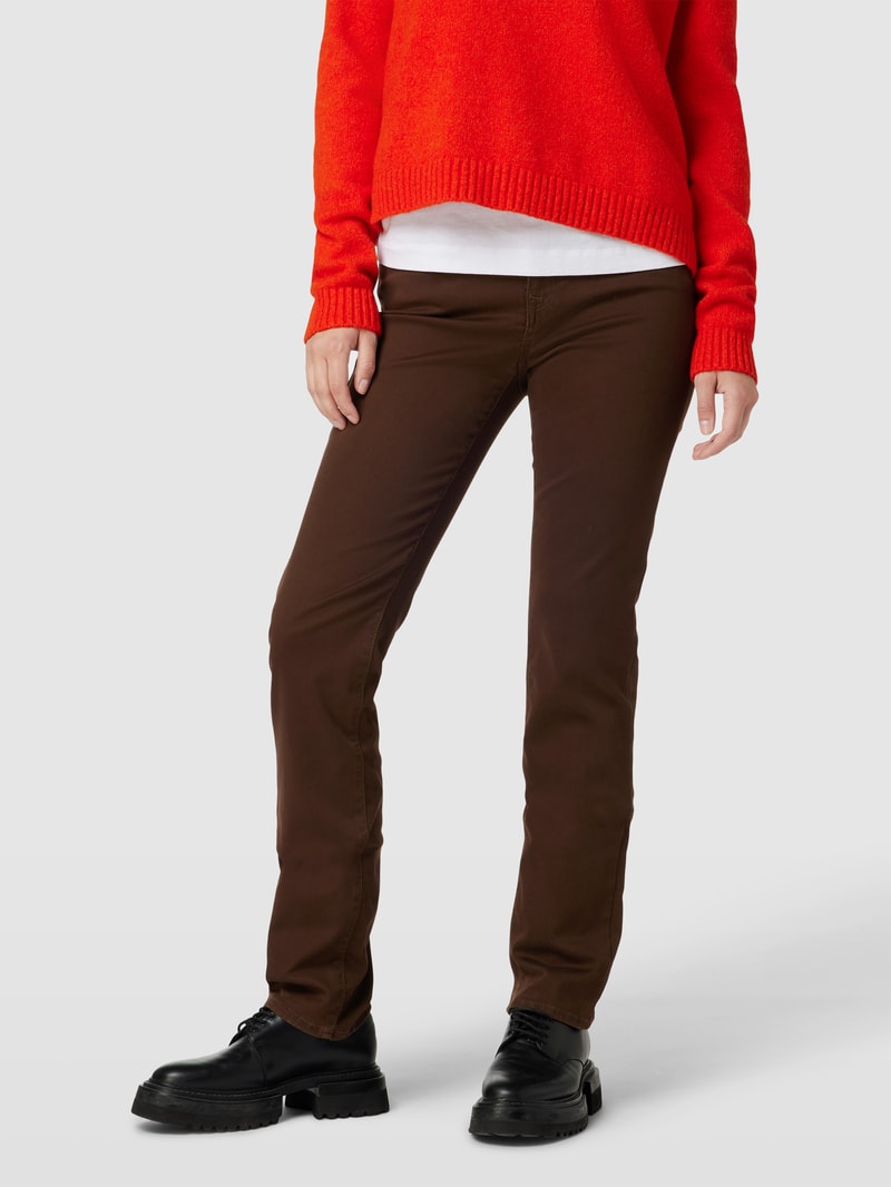 Hose im 5-Pocket-Design Modell 'Mary' in mittelbraun