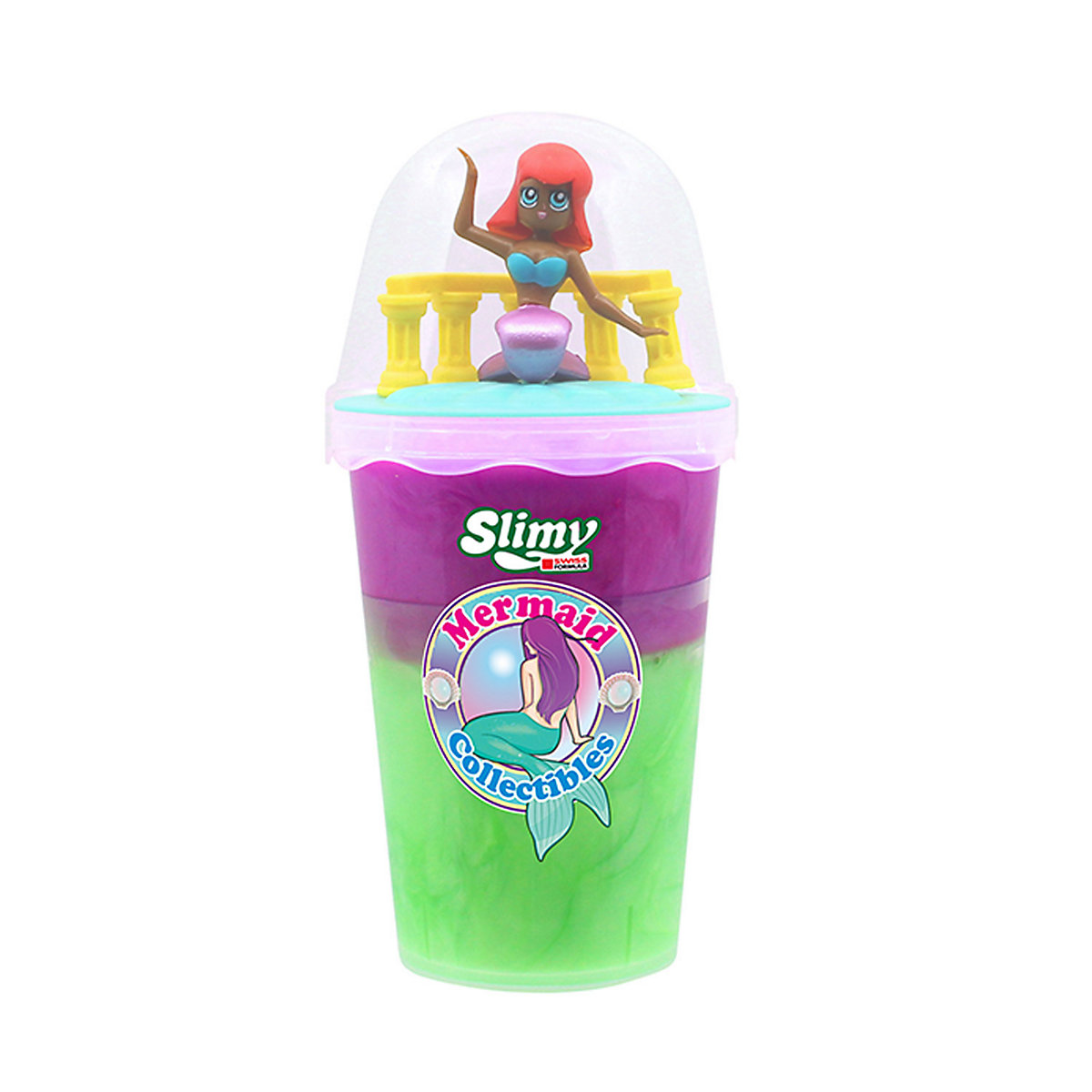 SLIMY® Mermaid Collectible - 155g Original Slimy Slime Spielmasse in zwei Farben inkl. lustiger Meerjungfrau Sammelfigur