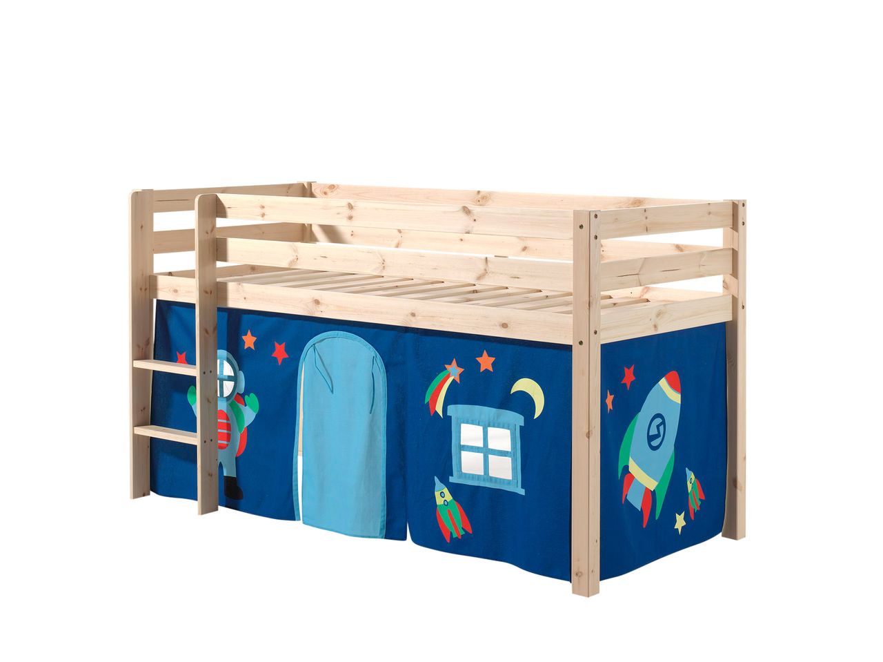 VIPACK Spielbett Pino mit Textilset Vorhang 