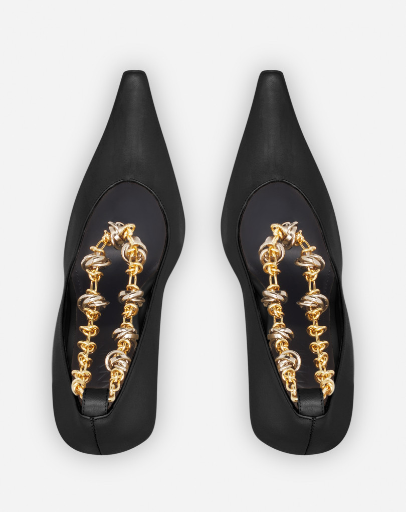 ESCARPINS SWING EN CUIR A CHAINE