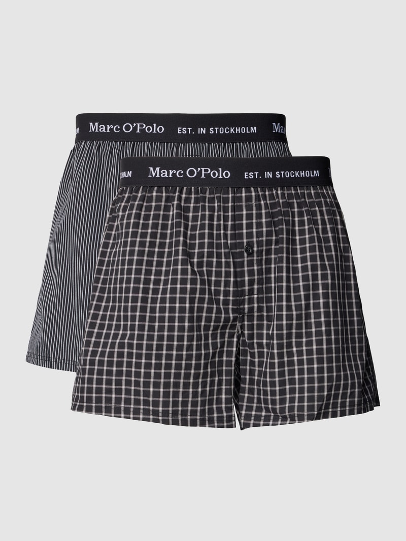 Boxershorts mit Allover-Muster im 2er-Pack in schwarz
