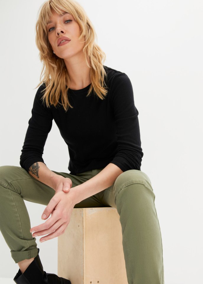 Langarmshirt in Strickoptik