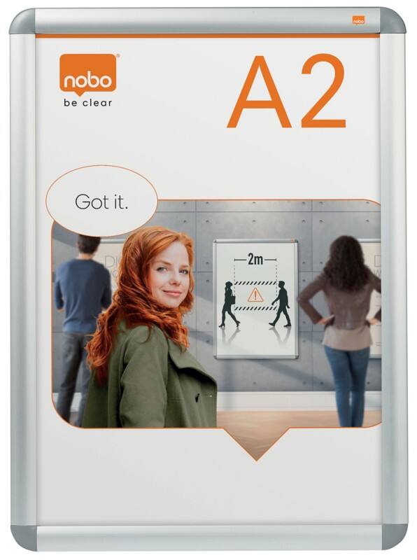 Nobo Premium Plus Klapprahmen Nicht magnetisch Wandmontage 47,6 (B)x65 (H) cm Aluminium Silber