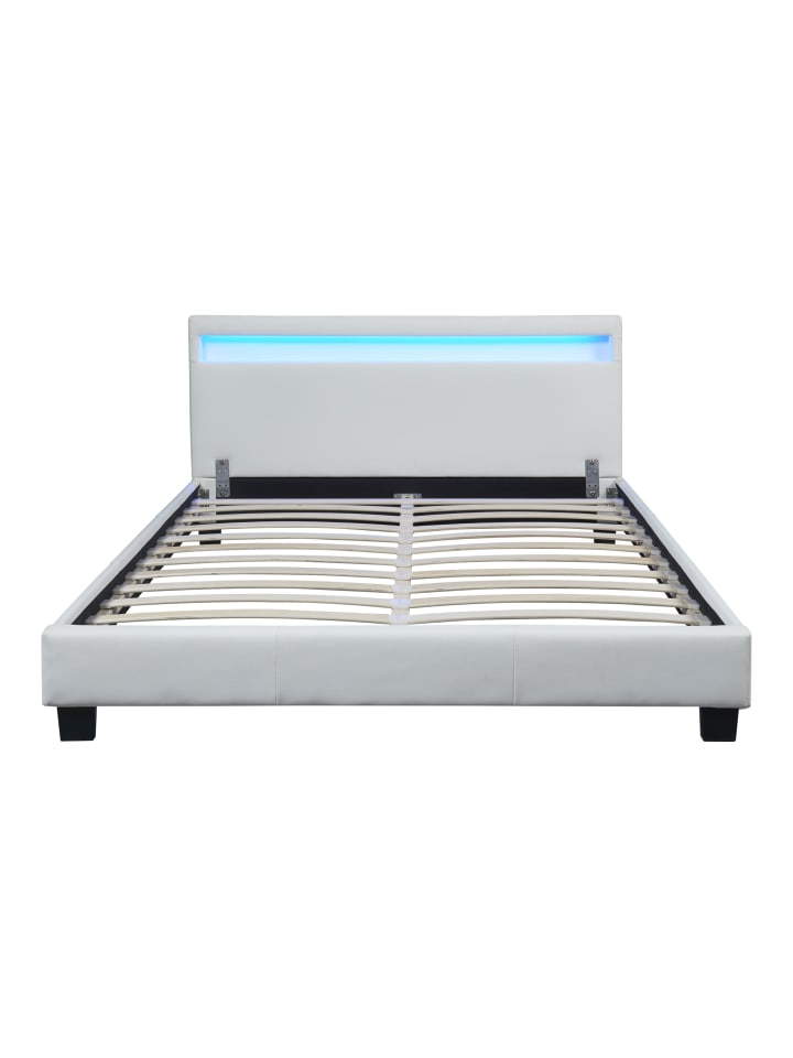 Corium Polsterbett Paris Kunstleder mit LED in Weiß (B)140cm günstig kaufen onesize