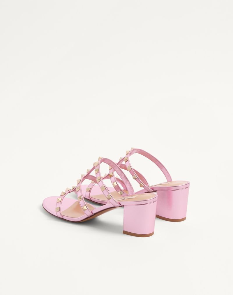 Slide Rockstud Sandal i lamineret nappa 60mm