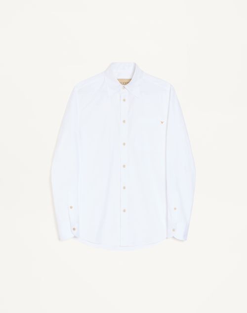 Camisa Oxford de algodão leve Valentino com detalhes dourados