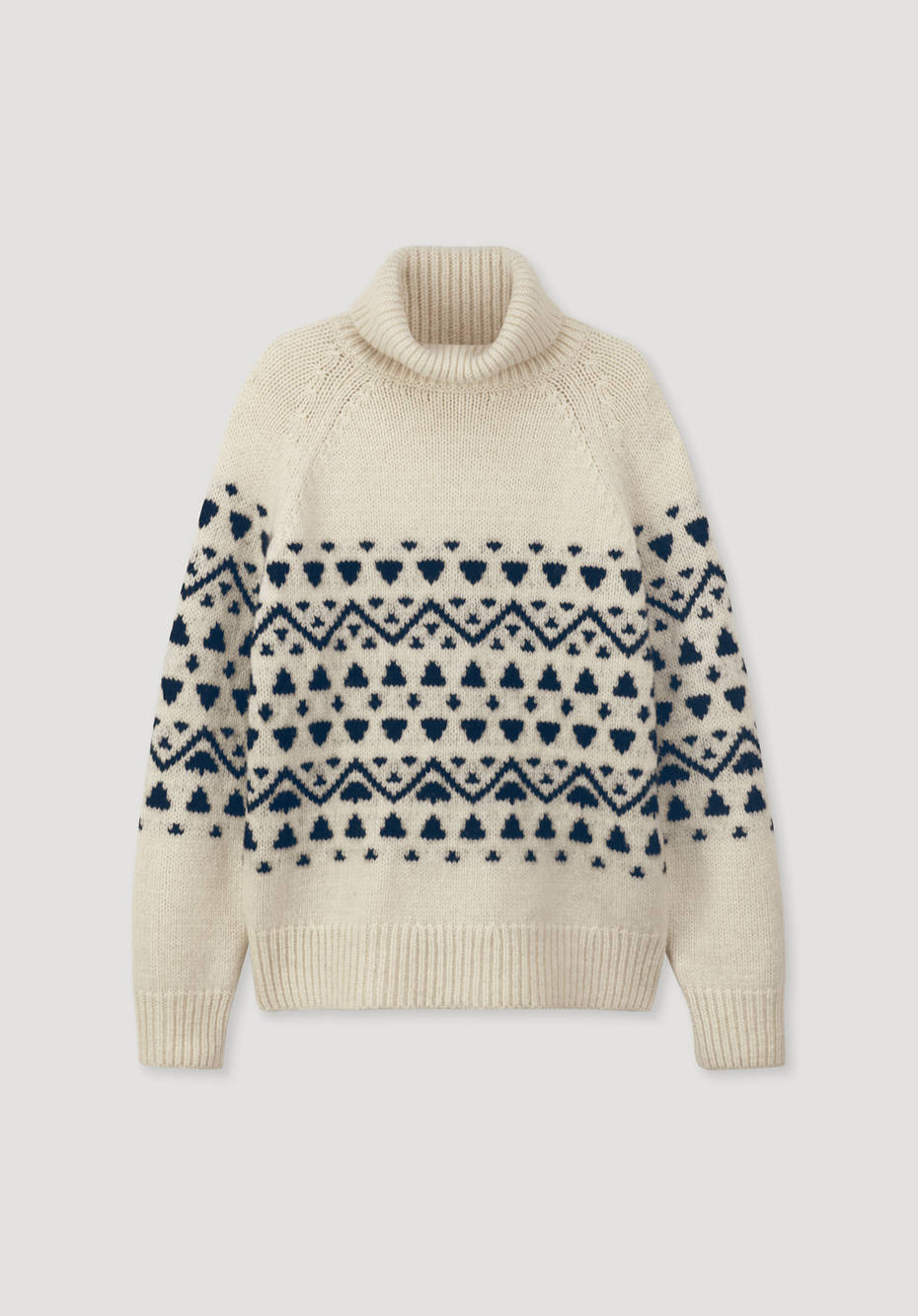 Jacquard-Pullover aus Bio-Merinowolle mit Alpaka