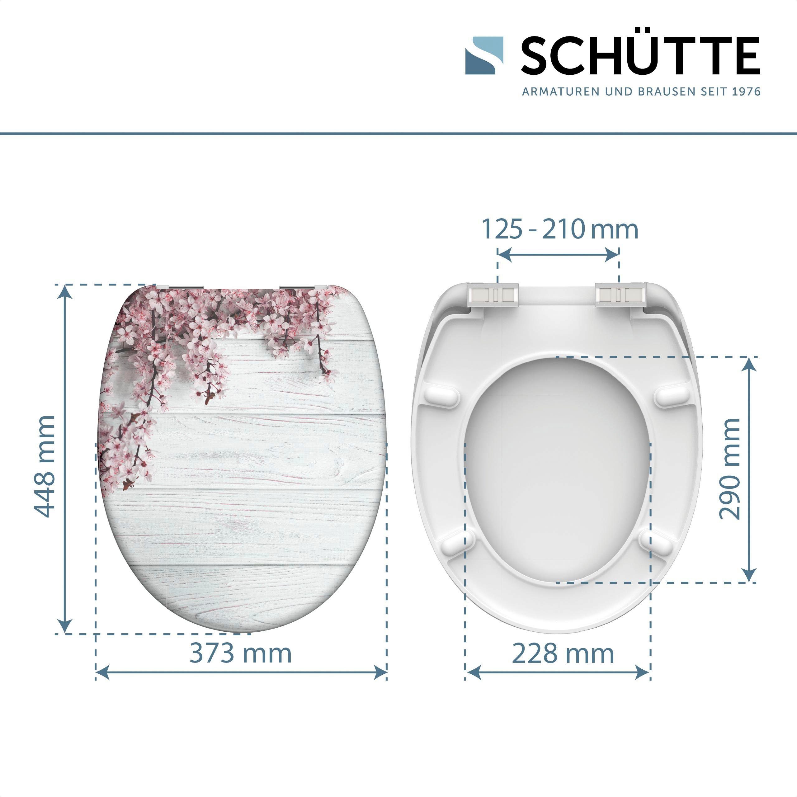 Schütte WC-Sitz Flowers&Wood, Duroplast, Absenkautomatik, Motivdruck