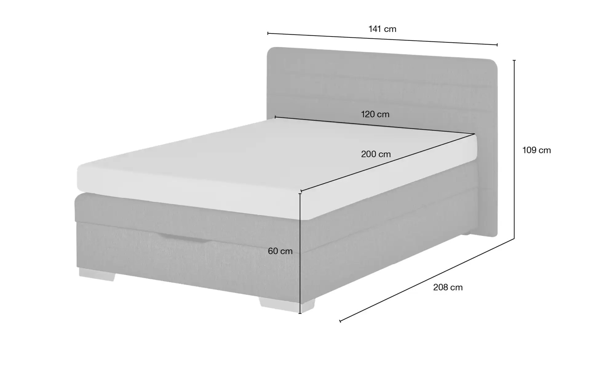 Boxspringbett mit Bettkasten