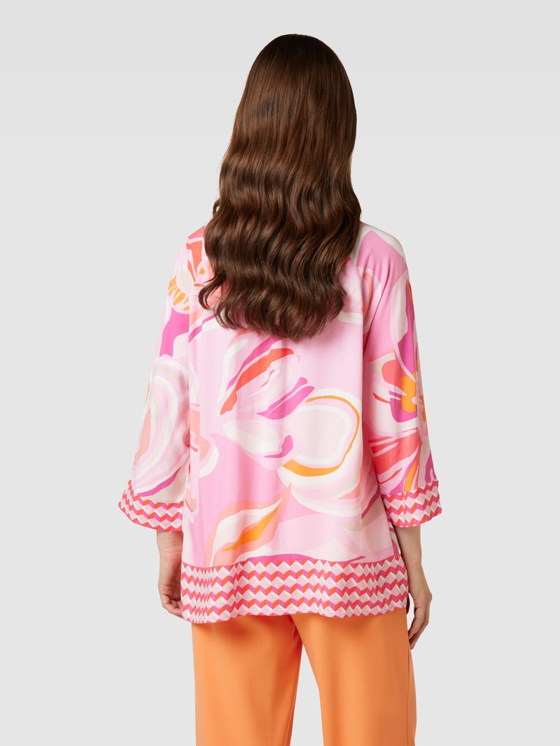 Bluse aus Viskose mit Allover-Muster in pink