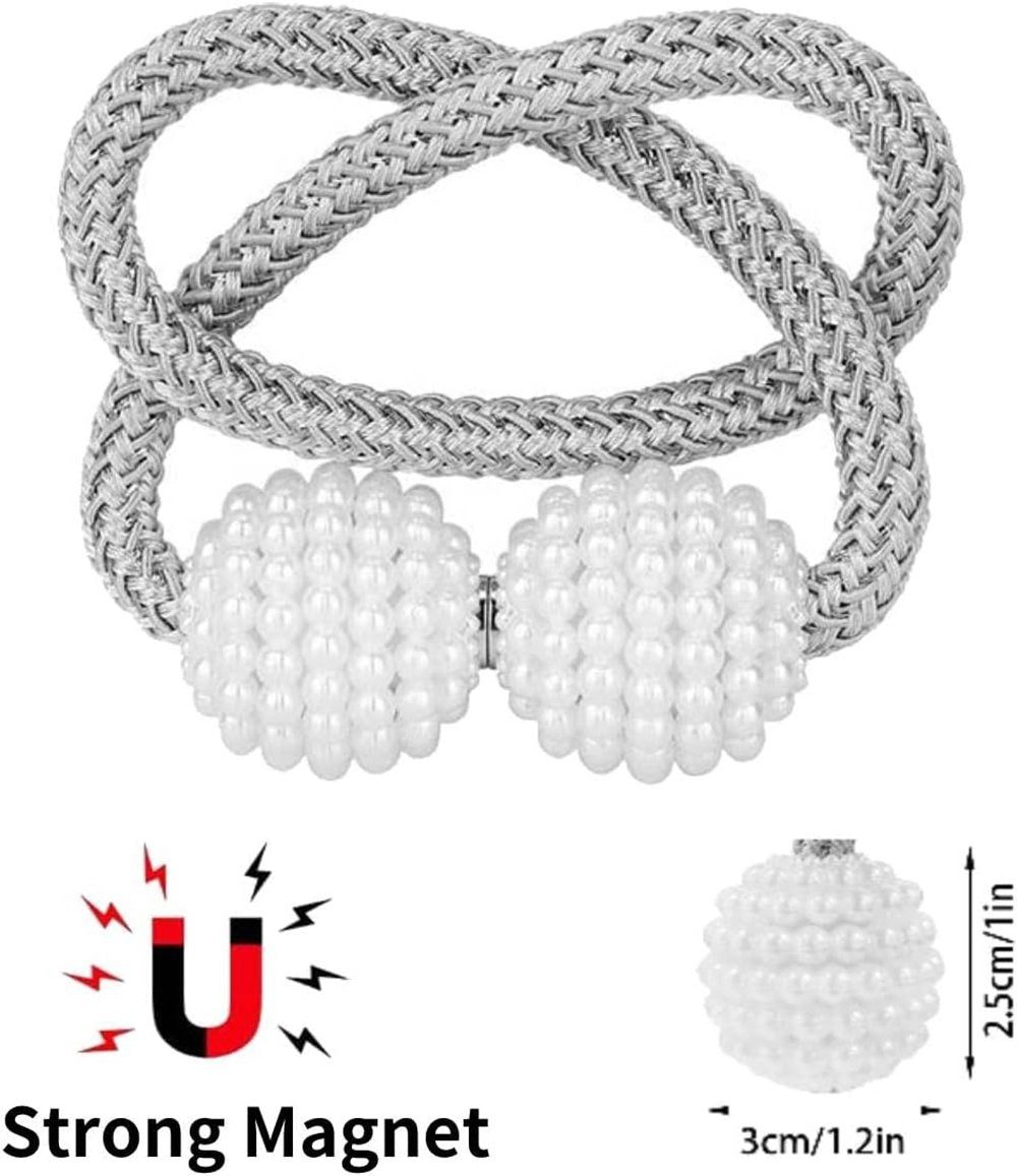Dekoklammer für Raffhalter 6 Stück Vorhang Raffhalter Zugband Magnetisch, Wunderwelt, (Binder Clips Gardinenhalter, Fur Haus Dekoration Büro (grau), Vorhanghalter Seil Vorhang