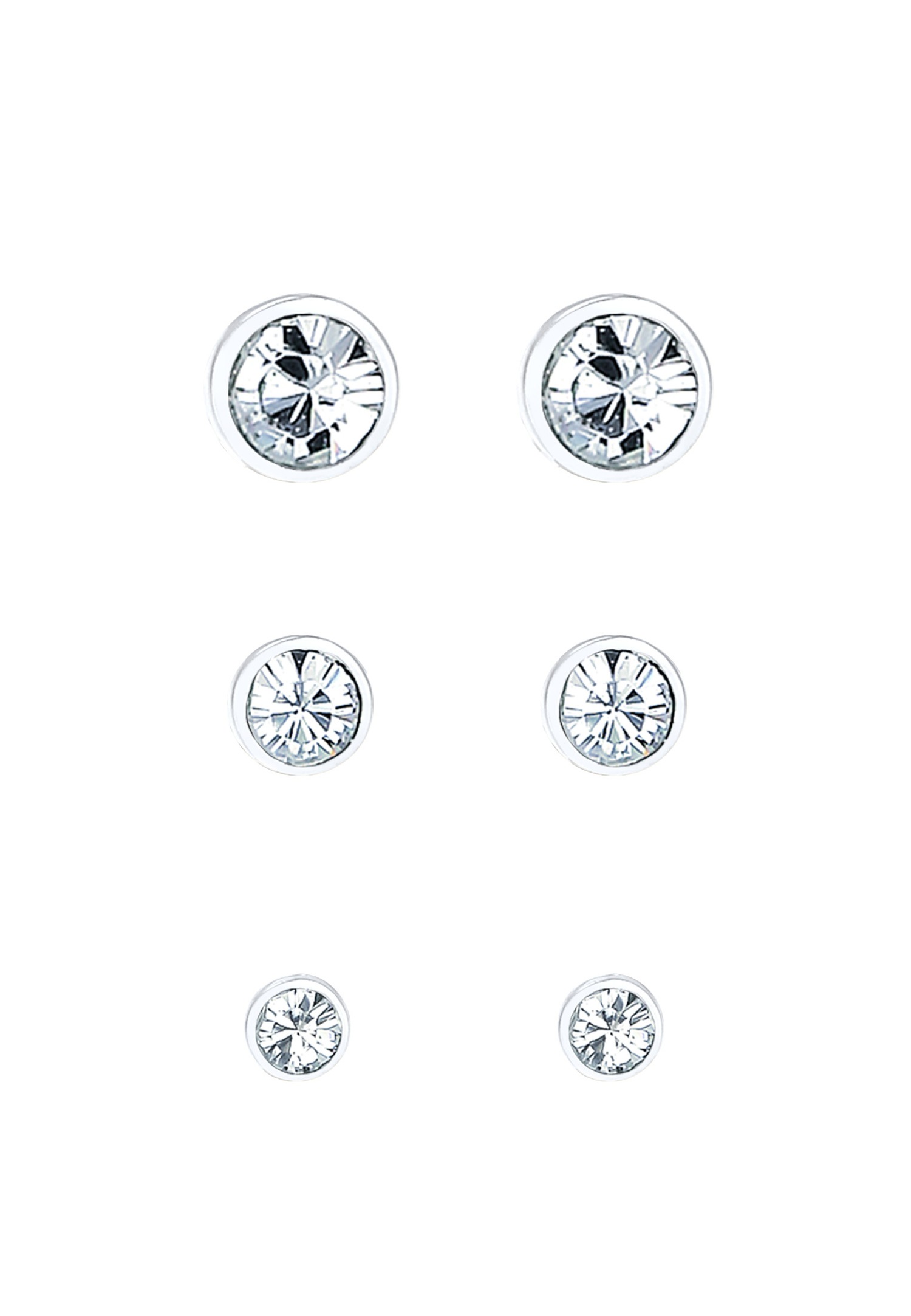 Set di orecchini a lobo scintillanti da donna Elli con cristalli in argento sterling 925