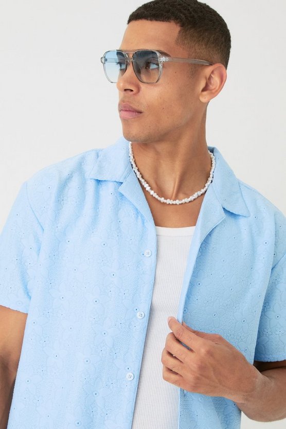 Oversize Hemd mit Blumen-Detail