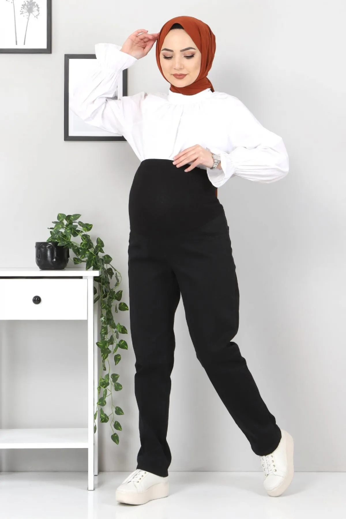 Tesettür Dünyası  Umstandsjeans Tsd22052 Schwarz