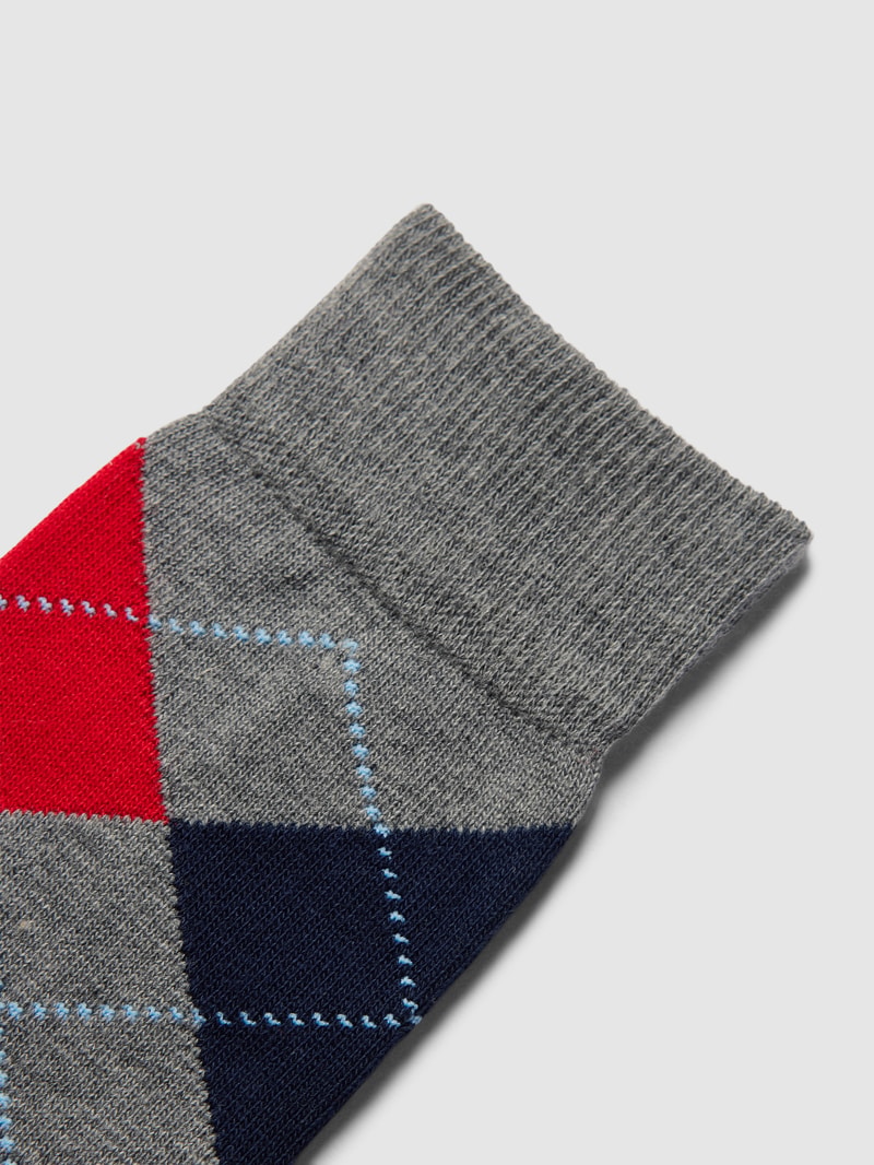 Socken mit Zickzack-Muster Modell 'Queen' in hellgrau