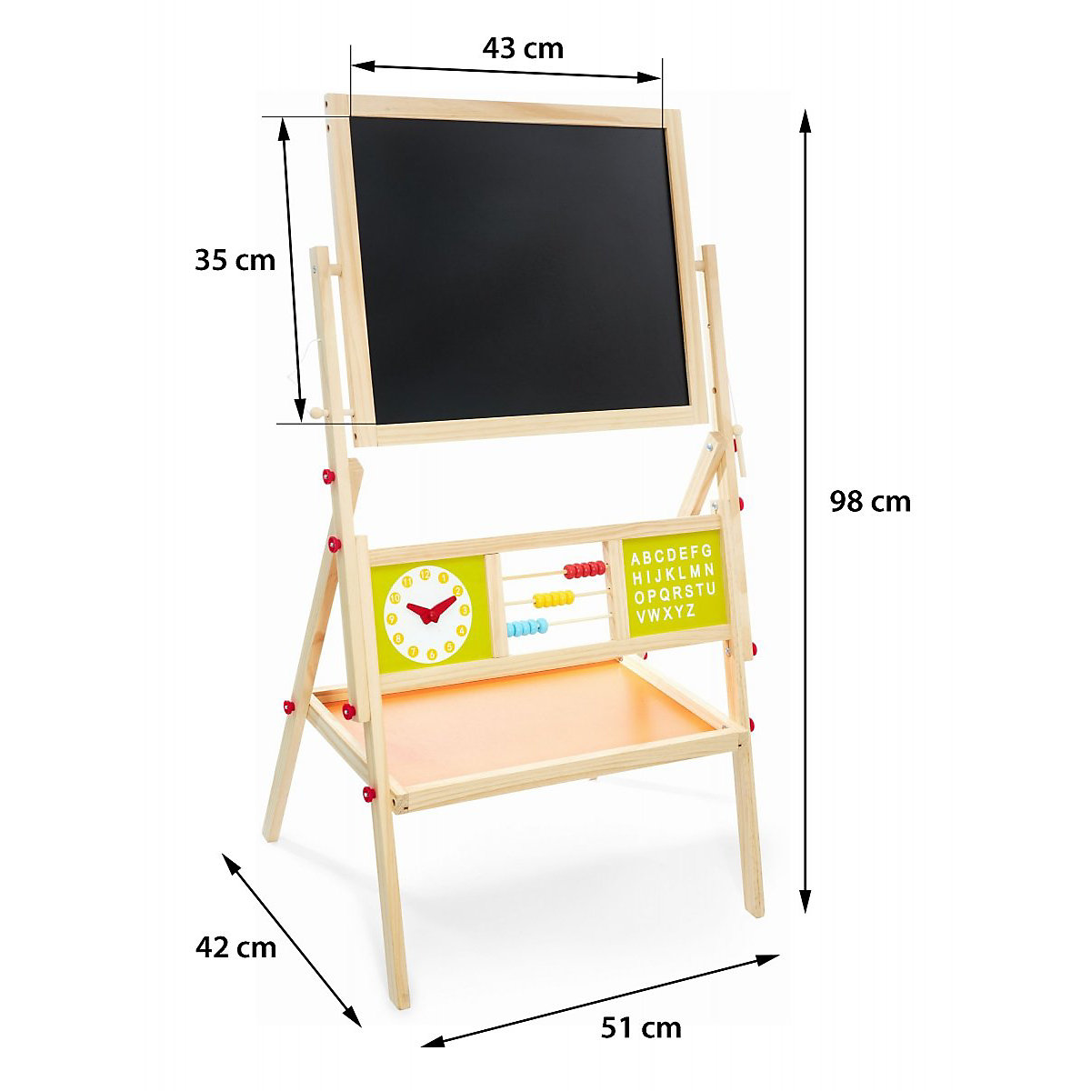Whiteboard und Kreidetafel mit Buchstaben, Kreide abwischbar