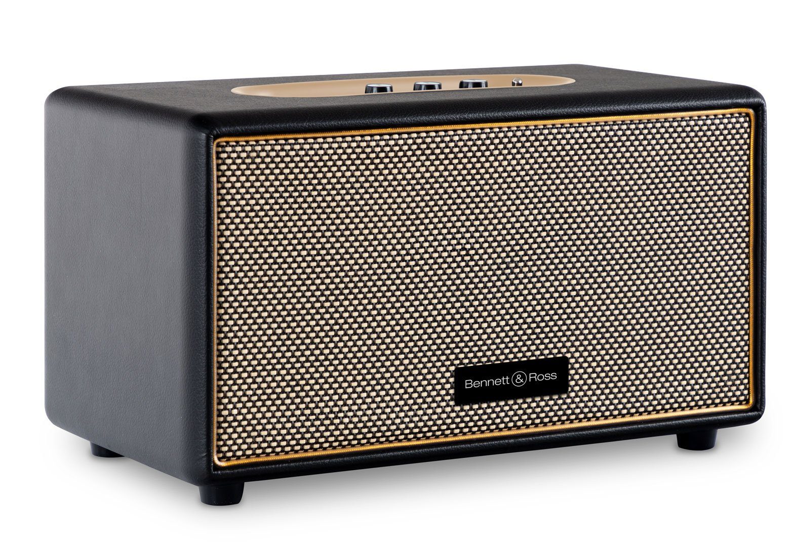 Bennett & Ross BB-860 Blackmore Stereoanlage (60 W, Retro Bluetooth Lautsprecher in Lederoptik)