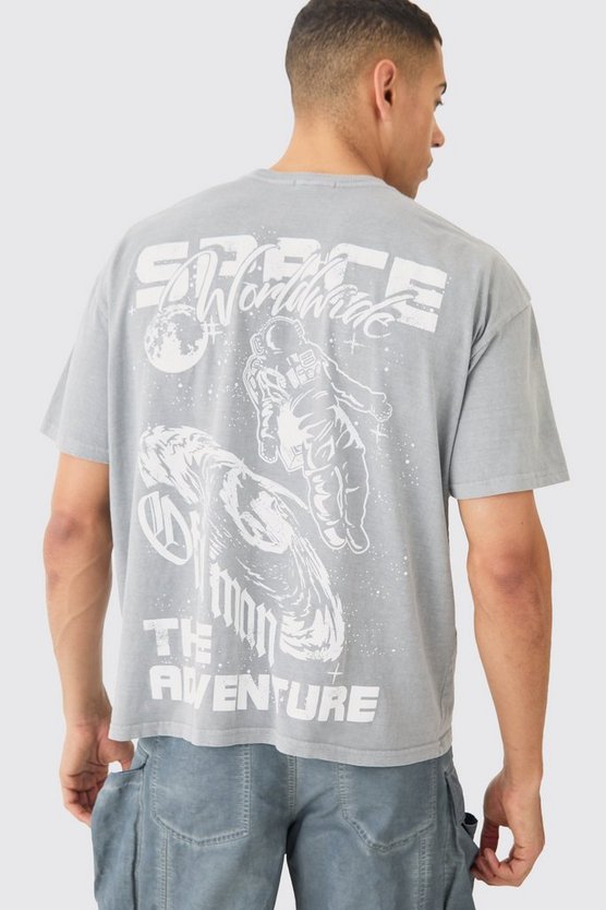 Oversize T-Shirt mit Space-Print