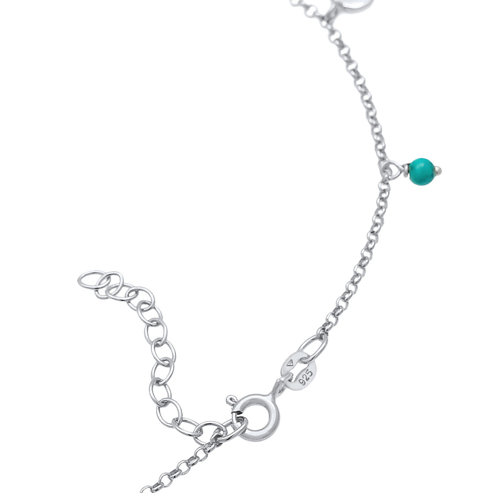 Elli Elli Bracelet de Cheville Plaque pour dames Turquoise Summer Boho avec perles How Bijoux