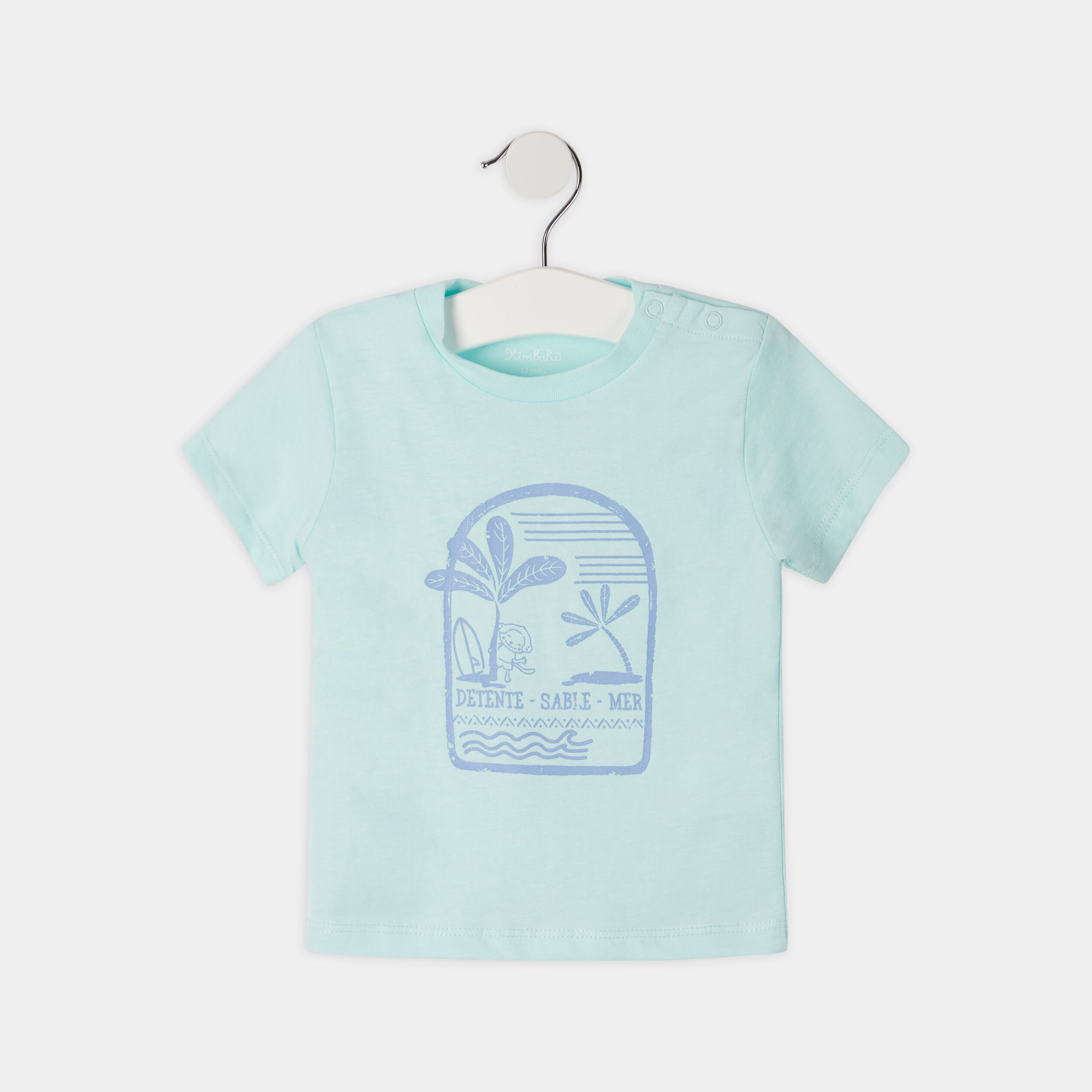 T-shirt à manches courtes vert turquoise bébé garçon | La Halle